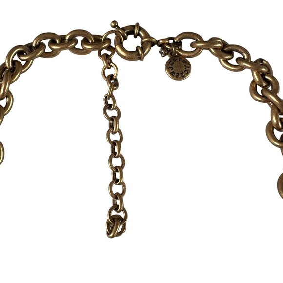 J Crew Vintage Inspired Turquoise Acrylic Chain Link Necklace Rhinestone… - Picture 10 of 11